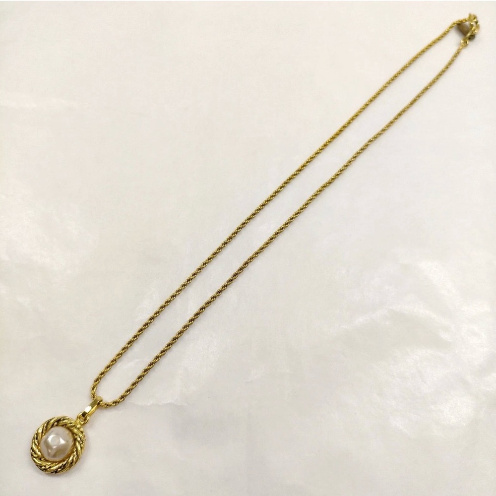 CHANEL Necklace with Pearl Accent AUTHENTIC